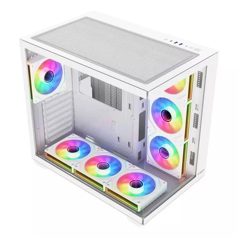 FSP Fortron M341-WA Mid-Tower PC Case with Tempered Glass and 4 ARGB Fans
