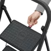 HAILO K44 StandardLine Folding Step Bench with Safety Handle, 2 Steps, Steel, Black, 150 kg
