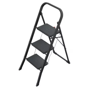 HAILO K44 StandardLine Folding Step Bench, 3 Steps, Safety Handle, Black, 150 kg