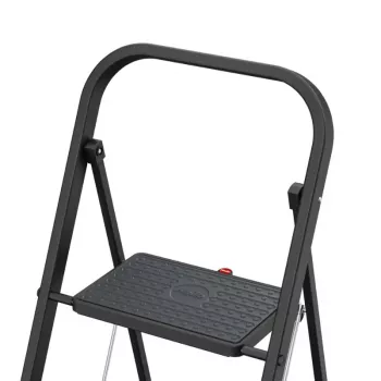 HAILO K44 StandardLine Folding Step Bench, 3 Steps, Safety Handle, Black, 150 kg