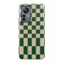 iLike Xiaomi 12 Pro Burga Ivy League Tough Case - Dual-Layer Hybrid Protection, Geometric Green/White/Gold Design