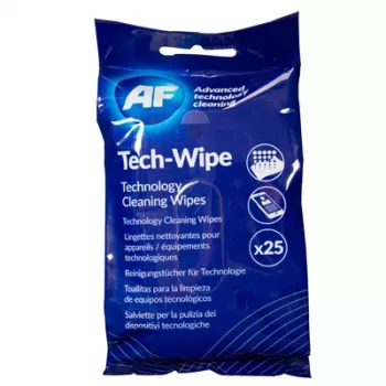 AF Tech Wipes Cleaning Wipes for Technology Devices 25 pcs Anti-static Alcohol-free Streak-free Lint-free Quick-drying Resealable Pouch
