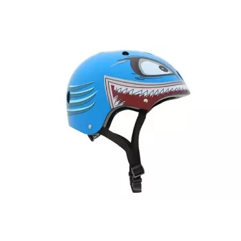 Hornit Shark Kids Cycling Helmet with LED Light, Blue/Grey, 48-53 cm
