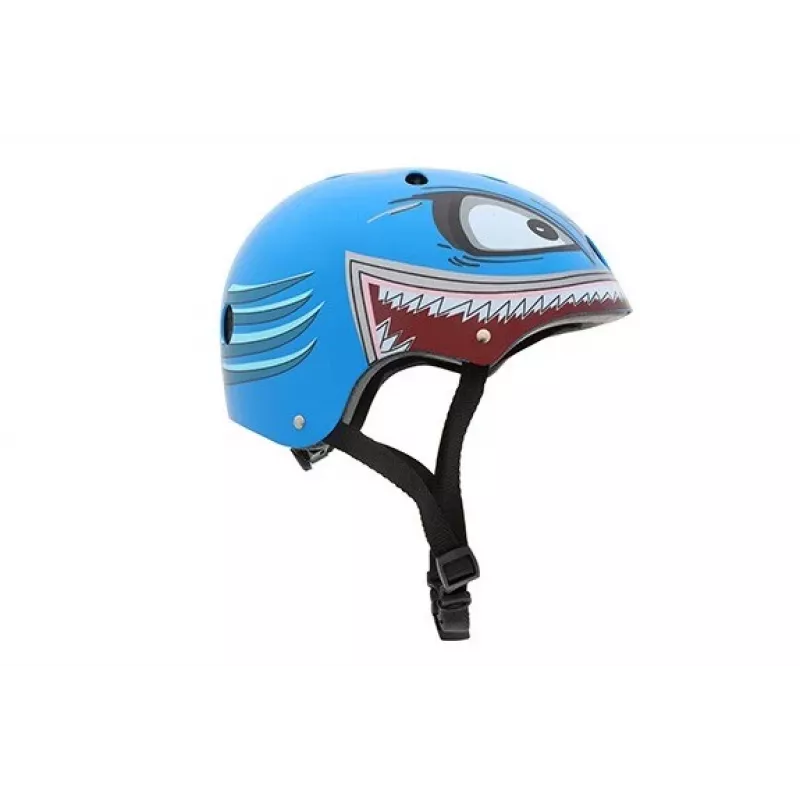 Hornit Shark Kids Cycling Helmet with LED Light, Blue/Grey, 48-53 cm