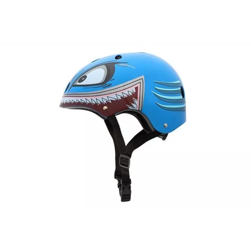 Hornit Shark Kids Cycling Helmet with LED Light, Blue/Grey, 48-53 cm