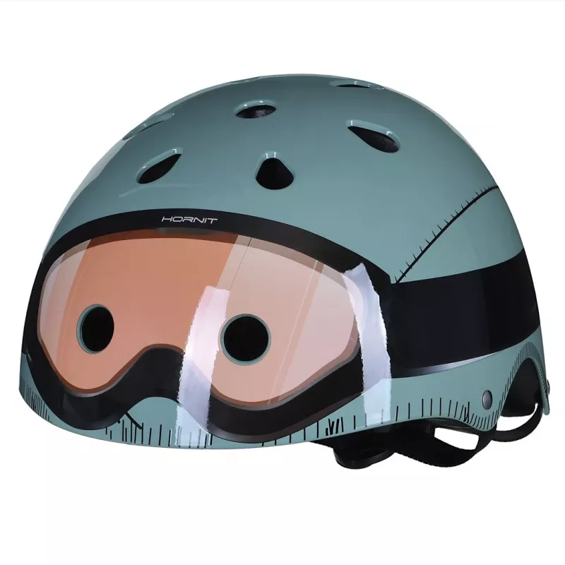 Hornit Military Kids Cycling Helmet 53-58 cm with Rear LED Light