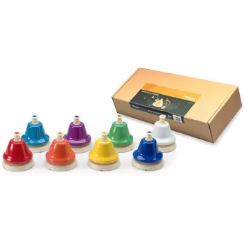 Stagg TB SET - 8-Note Diatonic Desk Bells with Push-Button Mechanism, Colour-Coded, C5-C6
