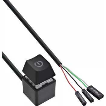 InLine® Computer Power Switch Remote Cable, Black, 2 m