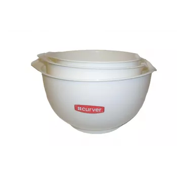 CURVER Smart Fresh Mixing Bowl Set 3pcs White 1.5L 2.5L 4L Nestable