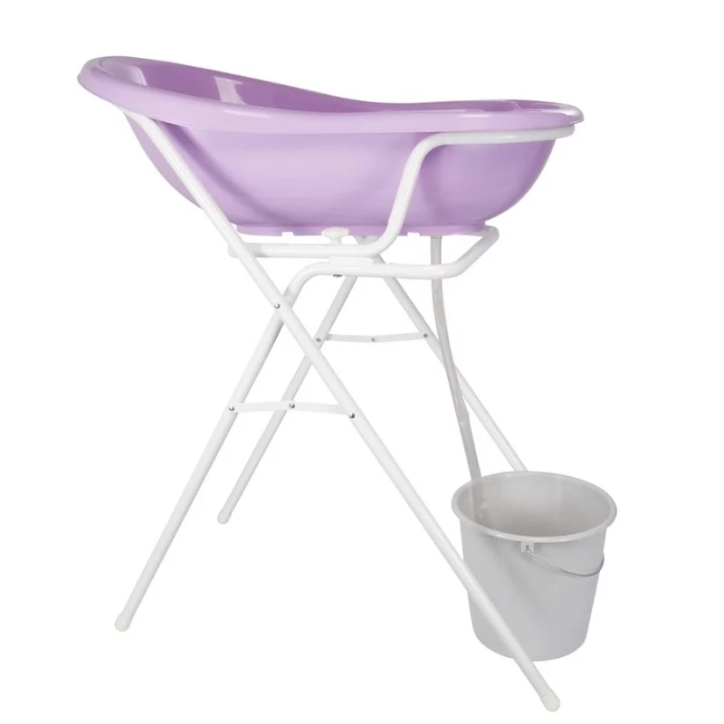 KEEEPER Universal Bathtub Stand Dawid White - Height Adjustable, Foldable, Fits 84-100cm Baby Baths