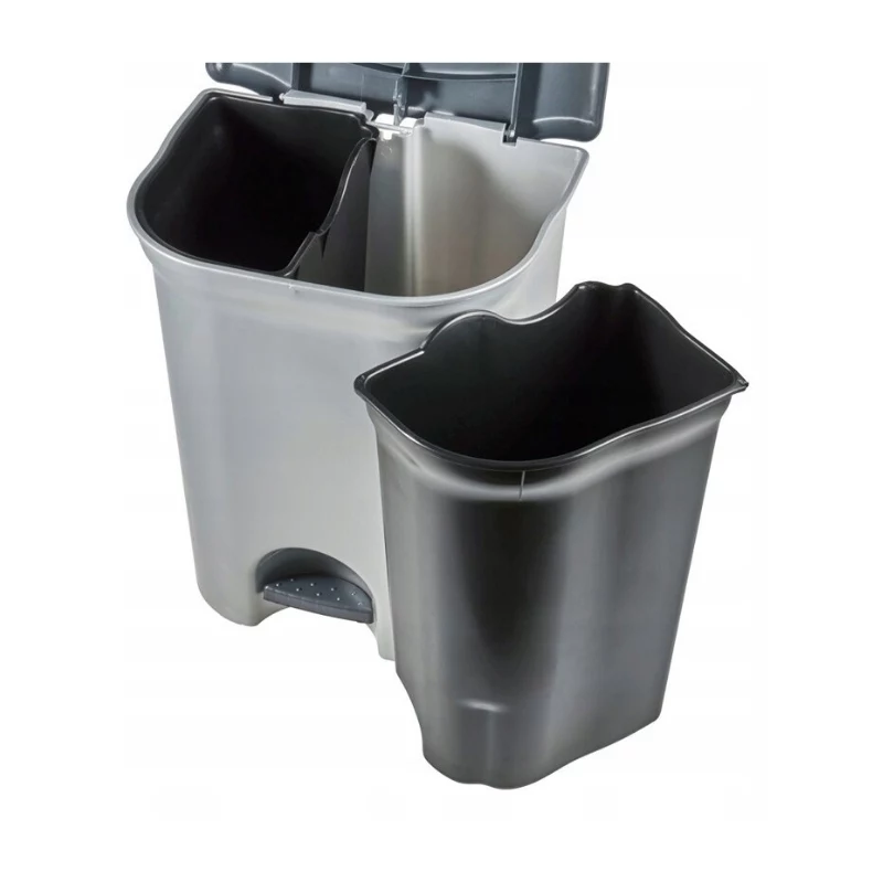 KEEEPER Torge Pedal Bin for Waste Sorting 2x11L Light Silver