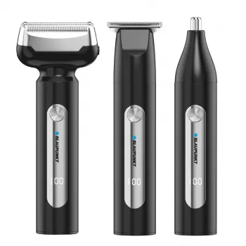 Blaupunkt MST501 Rotary Shaver with 3 Floating Heads, Wet & Dry, 60 min Cordless, USB Charging, Pop-up Trimmer, LED Display, Washable, Travel Lock