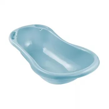 KEEEPER Baby Bath Tub 84cm Wiktoria Pure Blue – Ergonomic Non-Slip Bathtub with Drain Plug, BPA-Free PP, 25L