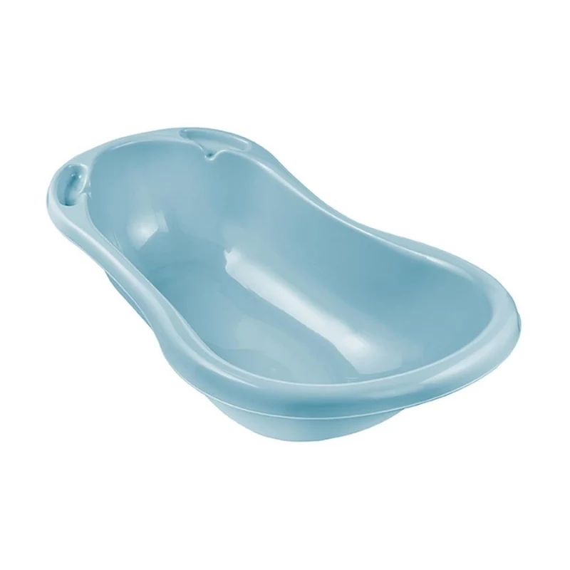KEEEPER Baby Bath Tub 84cm Wiktoria Pure Blue – Ergonomic Non-Slip Bathtub with Drain Plug, BPA-Free PP, 25L