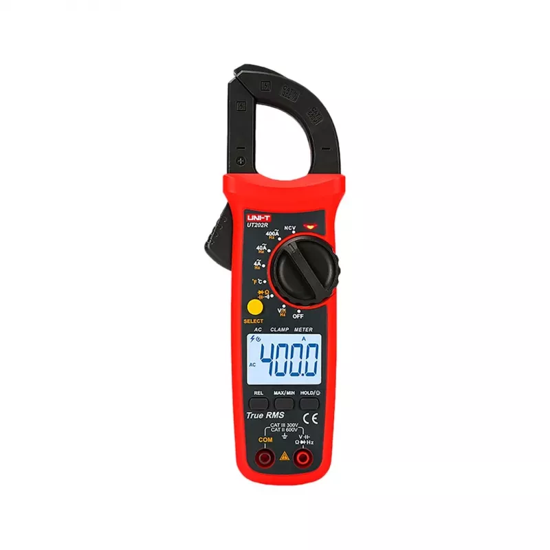 UNI-T UT202R True RMS Digital Clamp Meter 400A AC/DC Voltage Resistance Capacitance Frequency Temperature NCV