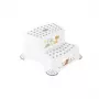 keeeper kids Two-Tier Step Stool Igor Lion King, White with Disney Graphics, 40x37x21 cm, Anti-Slip, 120 kg Capacity