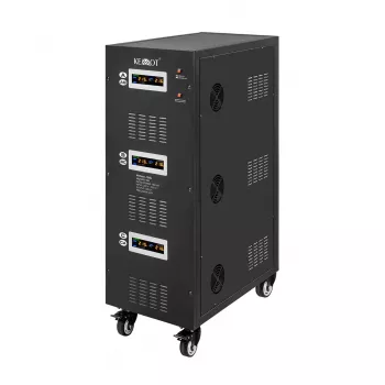 KEMOT PROavr-100k 100 kVA Three-Phase Automatic Voltage Stabilizer, Servo Motor, 280-430V Input, 380V Output, LCD, Black