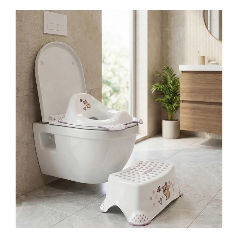 keeeper Toilet Training Seat with Anti-Slip Function Ewa “Cats” 30x40x15cm White