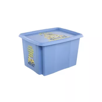 KEEEPER Box with lid 30L Karolina “Minions Happiness” 45x35x27cm light blue