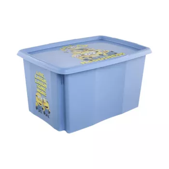 keeeper Box with Lid 45L Karolina “Minions Happiness” 55.5x40x30cm Light Blue