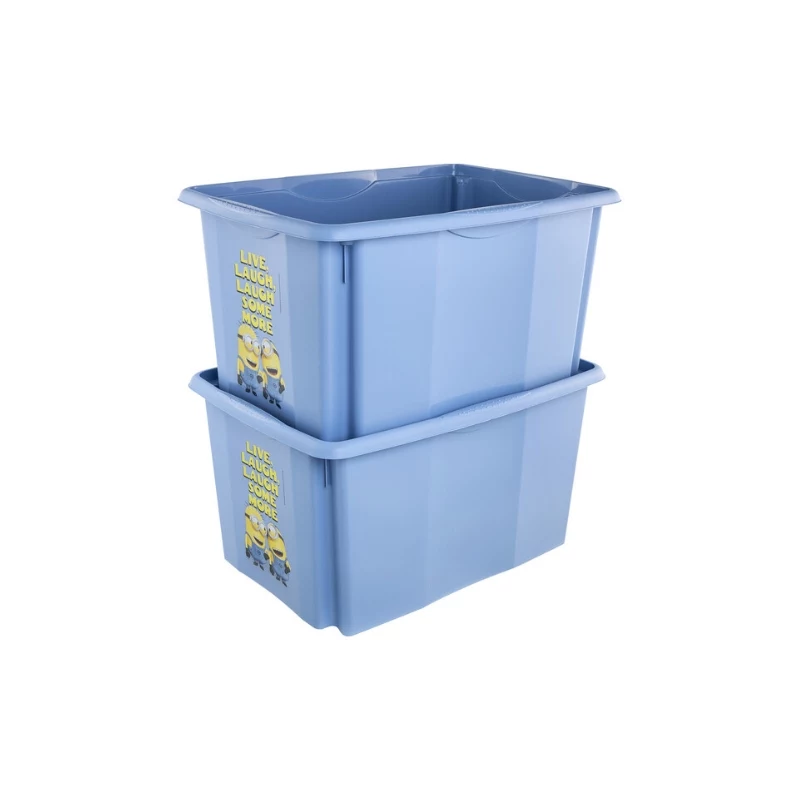 keeeper Box with Lid 45L Karolina “Minions Happiness” 55.5x40x30cm Light Blue