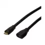 LogiLink CU0121 USB 2.0 Micro-B Male to Micro-B Female Extension Cable, 1 m, Black