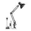 LEPRO 3100027-EU LED Desk Lamp with USB Charging Port, 5 Colour Temperatures, 7 Brightness Levels, Touch Control, Timer, Flexible Arm, Eye-Caring, Black