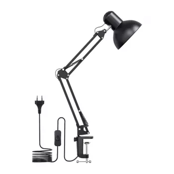 LEPRO 3100027-EU LED Desk Lamp with USB Charging Port, 5 Colour Temperatures, 7 Brightness Levels, Touch Control, Timer, Flexible Arm, Eye-Caring, Black