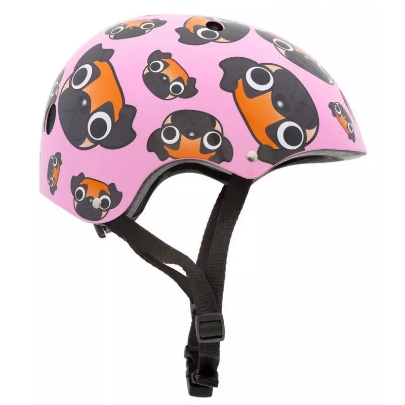Hornit Pug Kids' Cycling Helmet with LED Lights - Pink, 48-53 cm PUS806