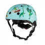 Hornit Jurassic S Children's Cycling Helmet 48-53cm, Dinosaur Design, Green/Blue/Orange, Rear LED Light, CE EN 1078 DIS826
