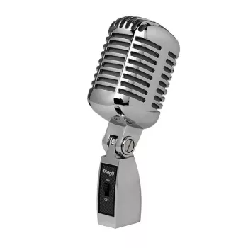 Stagg Vintage SDM 100 Dynamic Microphone with On/Off Switch, Cardioid, XLR, Chrome