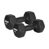 REBEL ACTIVE Cast Iron Neoprene Hex Dumbbell Set 2x8kg, Dark Grey