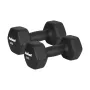 REBEL ACTIVE Cast Iron Neoprene Hex Dumbbell Set 2x8kg, Dark Grey