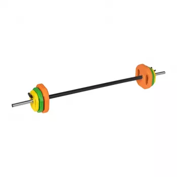 REBEL ACTIVE 20 kg Cast Iron Barbell Set with 140 cm Bar