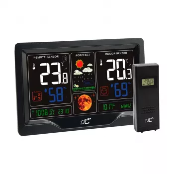 MACLEAN URZ3510LX Wireless Weather Station with Color Display, Black