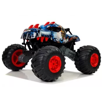 LEAN TOYS 9023 Dinosaur Remote Control Terrain Car with Big Wheels 2.4G – 1:16 Scale 4WD Off-Road RC Vehicle, Green/Brown