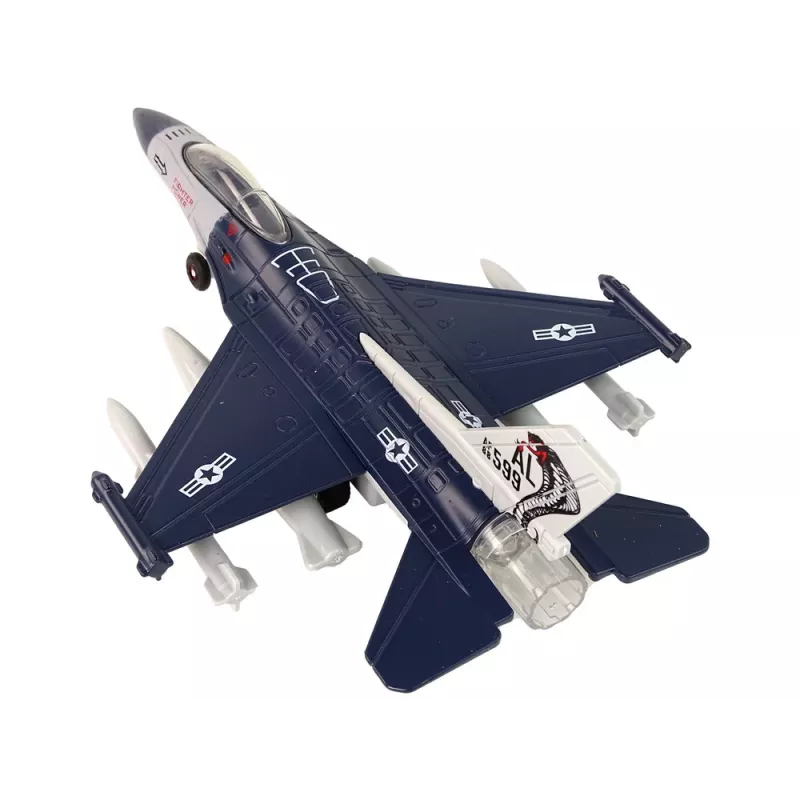 LEAN TOYS Airplane Friction Drive Lights Sounds 1:72 Navy