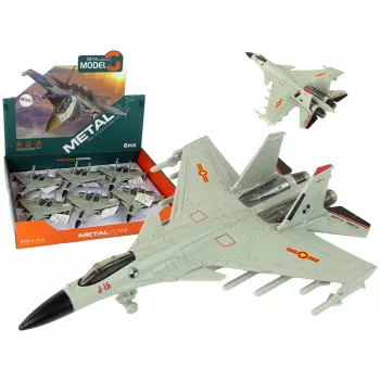 LEAN TOYS 15410 Gray Friction Drive Fighter Plane 1:72