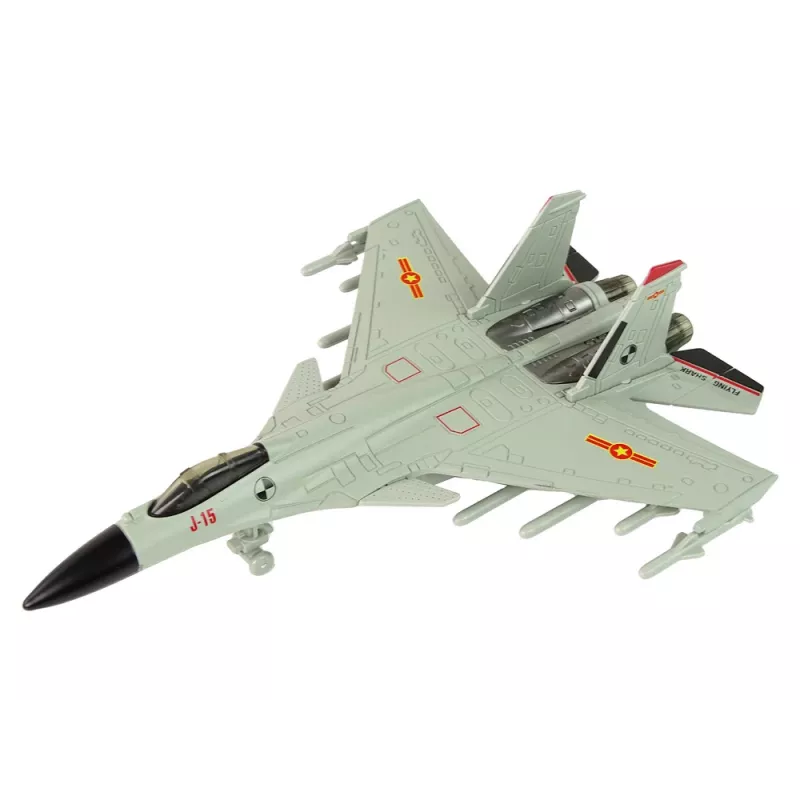 LEAN TOYS 15410 Gray Friction Drive Fighter Plane 1:72