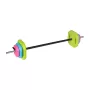 REBEL RBA-2336 20 kg Barbell Set with Bituminous Plates, 140 cm Bar, Screw Collars, Black