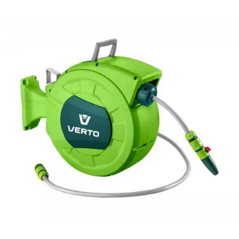 Verto 15G891 3-Layer Reinforced PVC Garden Hose, 1/2 inch x 20 m, UV & Algae Resistant, Burst Pressure 20 bar, Green