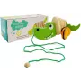 LEAN TOYS Wooden Crocodile on Wheels 18cm Pull-Along Toy
