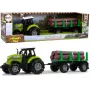 LEAN TOYS Green Tractor with Log Trailer and Sound Effects