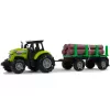 LEAN TOYS Green Tractor with Log Trailer and Sound Effects