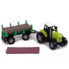 LEAN TOYS Green Tractor with Log Trailer and Sound Effects