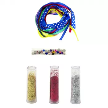 LEAN TOYS DIY Glitter Ribbon Bracelet Making Kit, 10 Bracelets, Ages 6+