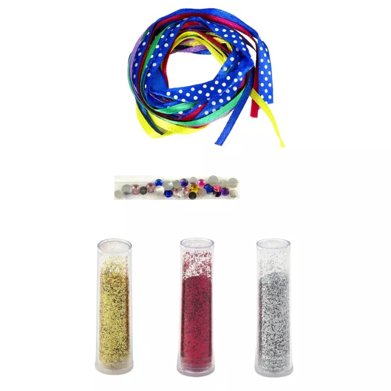 LEAN TOYS DIY Glitter Ribbon Bracelet Making Kit, 10 Bracelets, Ages 6+