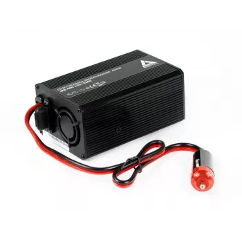 AZO Digital IPS-400 400W 12V DC to 230V AC Modified Sine Wave Power Inverter with Schuko Socket, Battery Clamps and Cigarette Lighter Plug