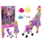 LEAN TOYS Baby Stroller Doll Set with Accessories – Pink Pram with Soft Doll, Feeding Bottle, Blanket & Bag