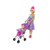 LEAN TOYS Baby Stroller Doll Set with Accessories – Pink Pram with Soft Doll, Feeding Bottle, Blanket & Bag